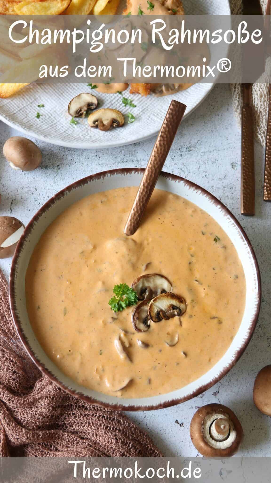 Champignon-Rahmsoße - Einfaches und schnelles Rezept - Thermokoch.de Champignon-Rahmsoße - Einfaches und schnelles Rezept - Thermokoch.de