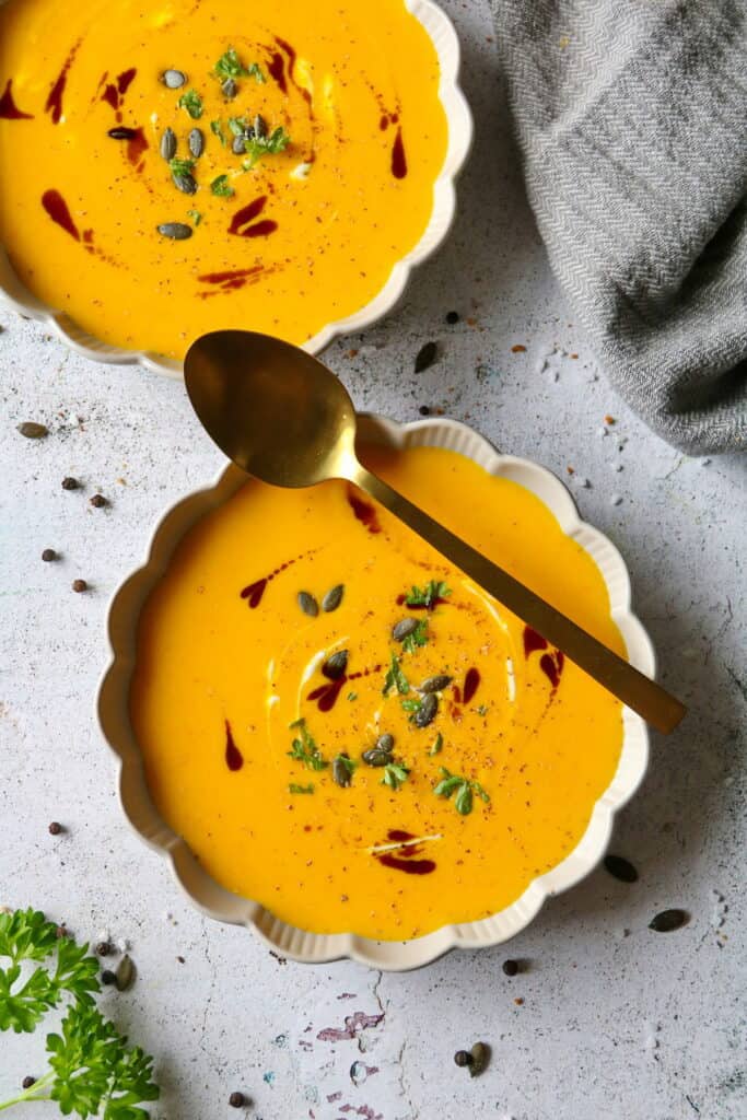 Kürbissuppe mit Kartoffeln und Möhren - Thermokoch.de