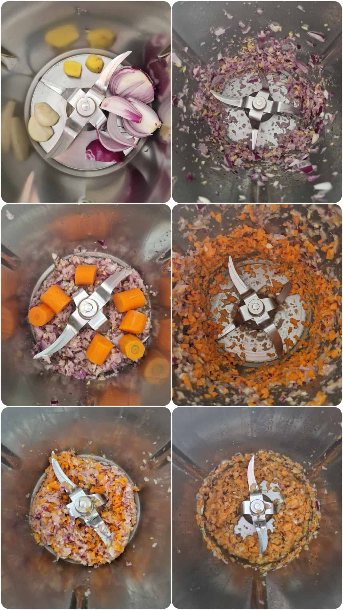 Eine Collage der Zubereitungsschritte für Asia-Nudeln mit Hähnchen.