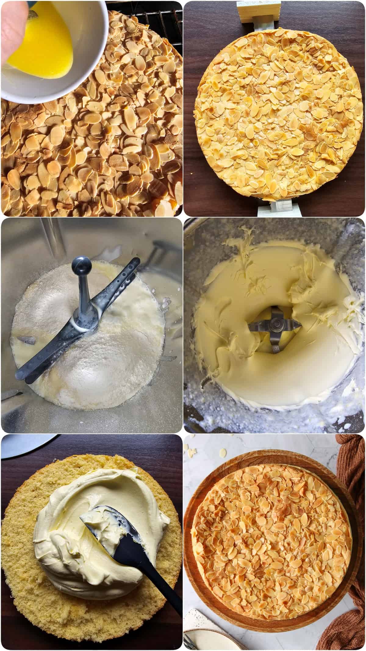 A collage of the preparation steps for bee sting with paradise cream.