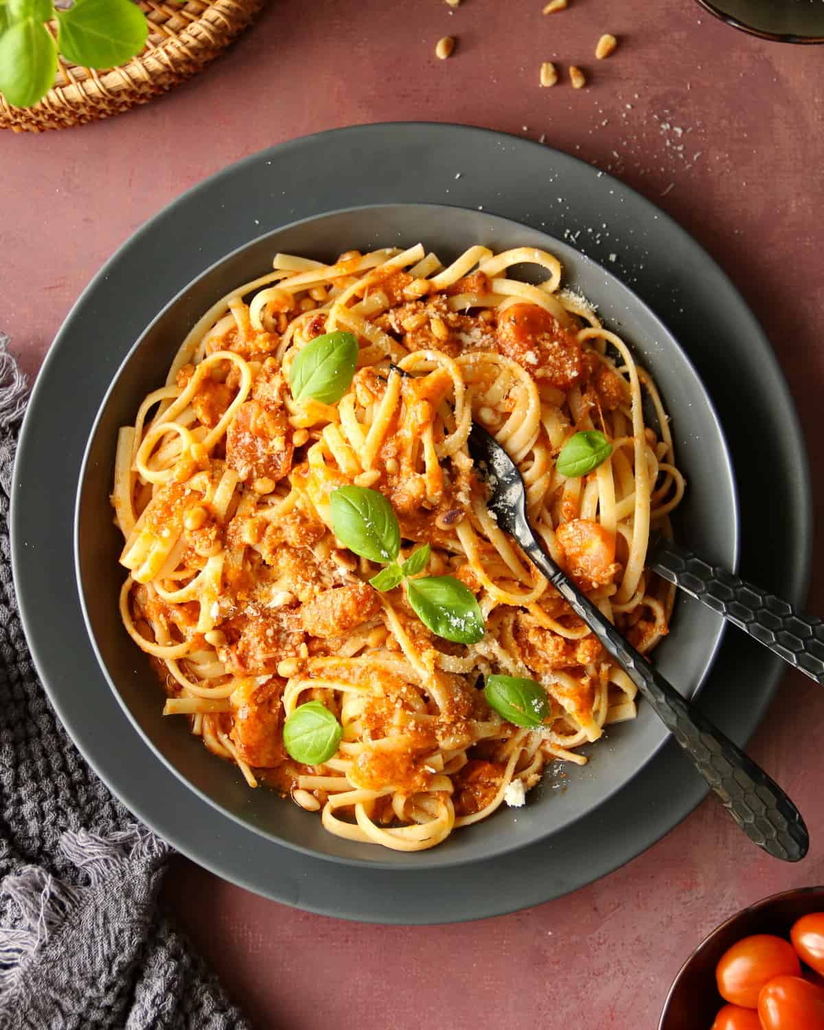 Schnelle Rezepte: Linguine mit Pesto Rosso