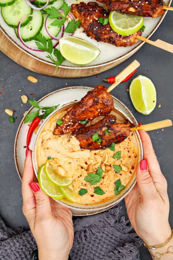 Hähnchen-Saté mit Erdnusssauce - Thermokoch.de