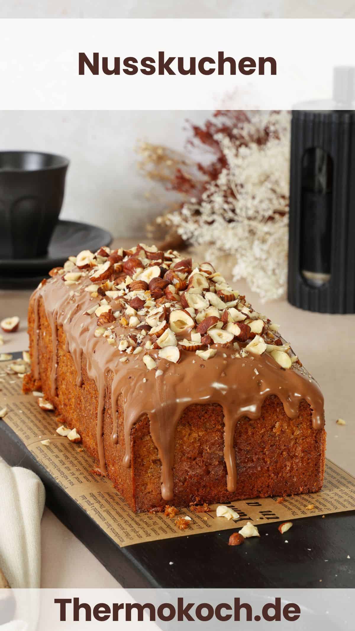 A beautifully decorated hazelnut cake.